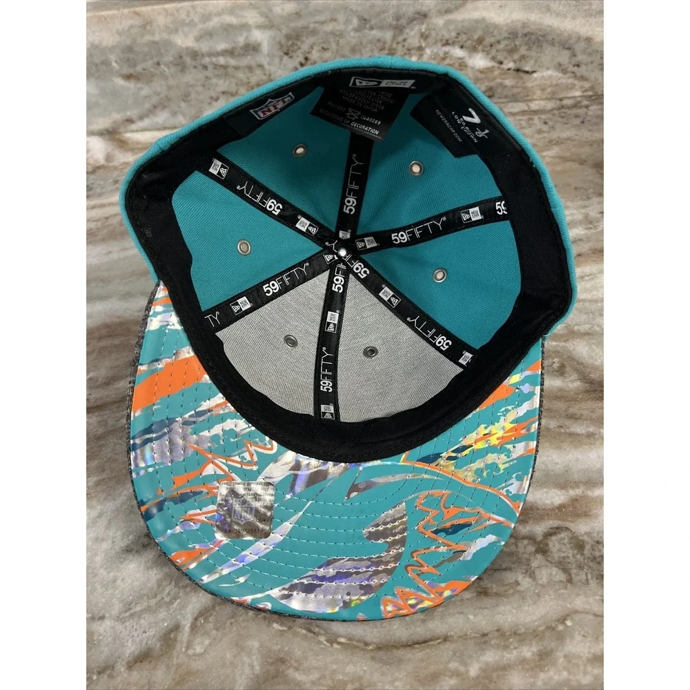 Miami Dolphins NFL Hat Cap Fitted 7 1/8 New Era 59Fifty Low Crown‎
